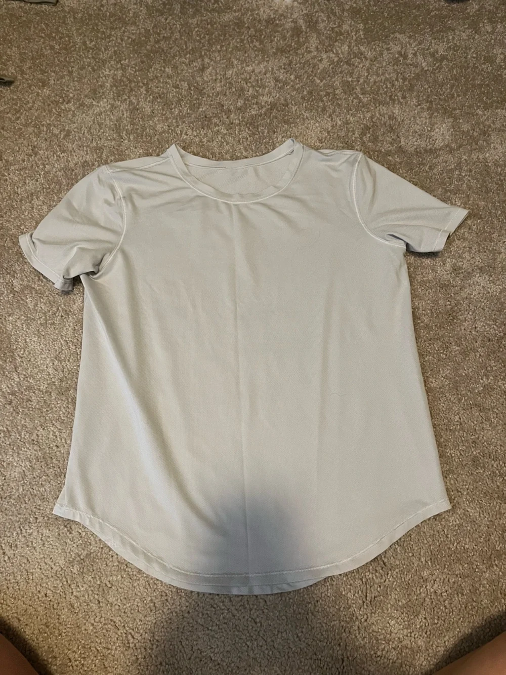 Lululemon Light Gray Women's Short Sleeve Crewneck Top